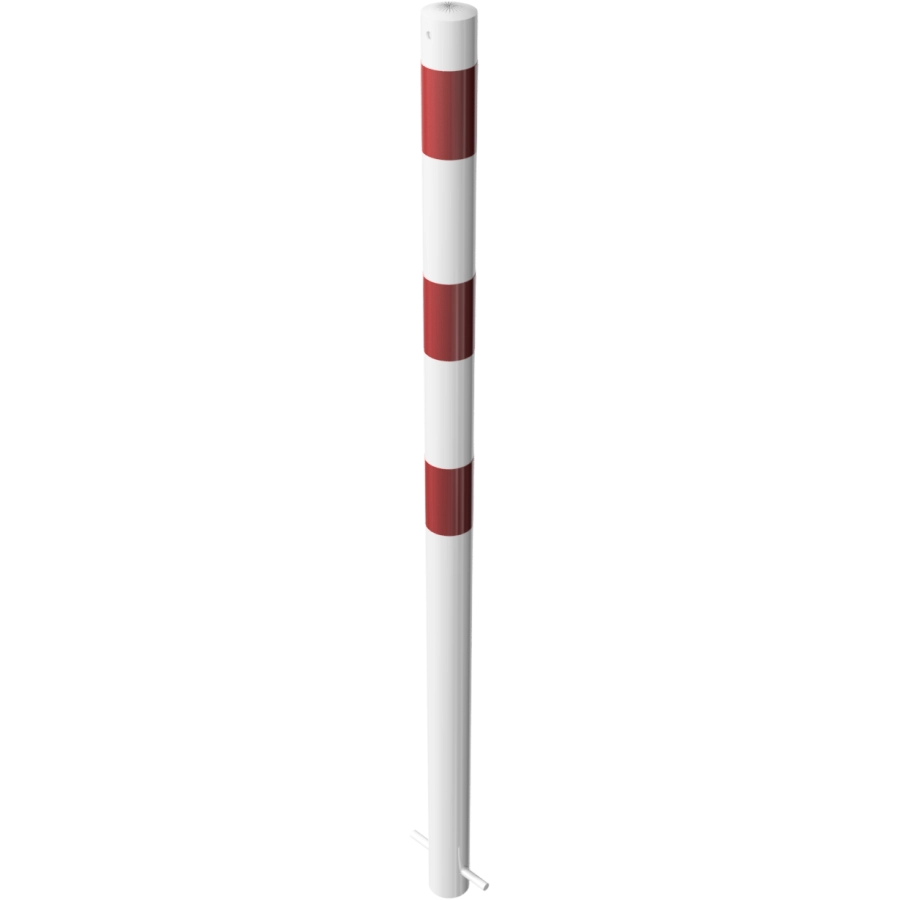 Parkeerpalen - Afzetpaal rond met grondanker rood-wit Ø 60mm