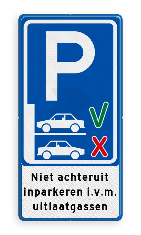 Parkeerborden (toegestaan) - verkeersbord-niet-achteruit-inparkeren-vooruit-inparkeren-traffictotaal.nl