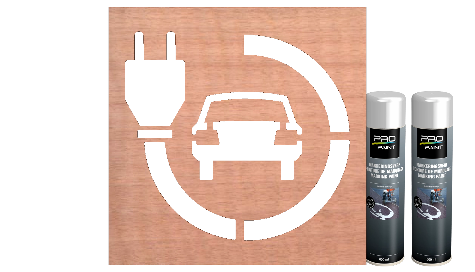Spuitmallen sjabloon (wegmarkering) - oplaadpunt-auto-stekker-symbool-traffictotaal