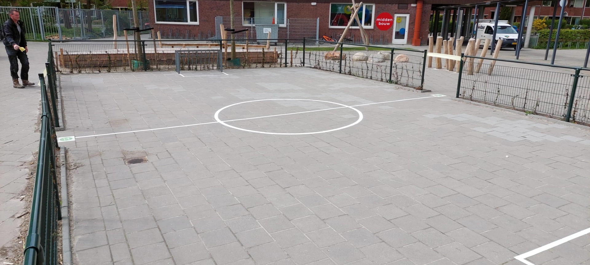 Schoolplein spel markering - voetbalveld-wegmarkering