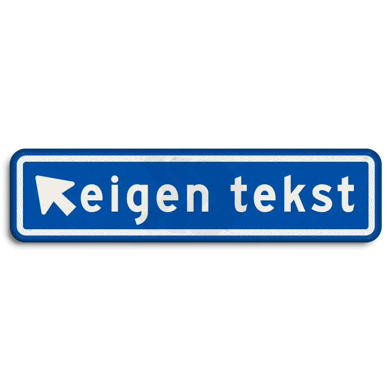 Straatnaamborden - straatnaambord pijl schuin naar boven links bestellen traffictotaal.nl