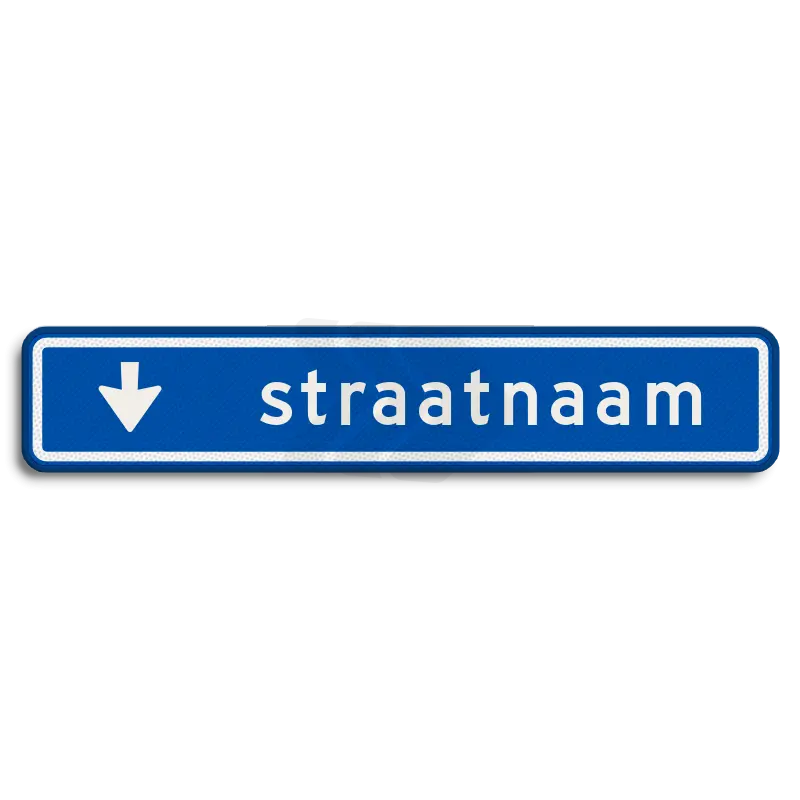 Straatnaamborden - straatnaambord-14-karakters-800x150-mm-met-pijl-naar-beneden-nen-1772-Traffictotaal