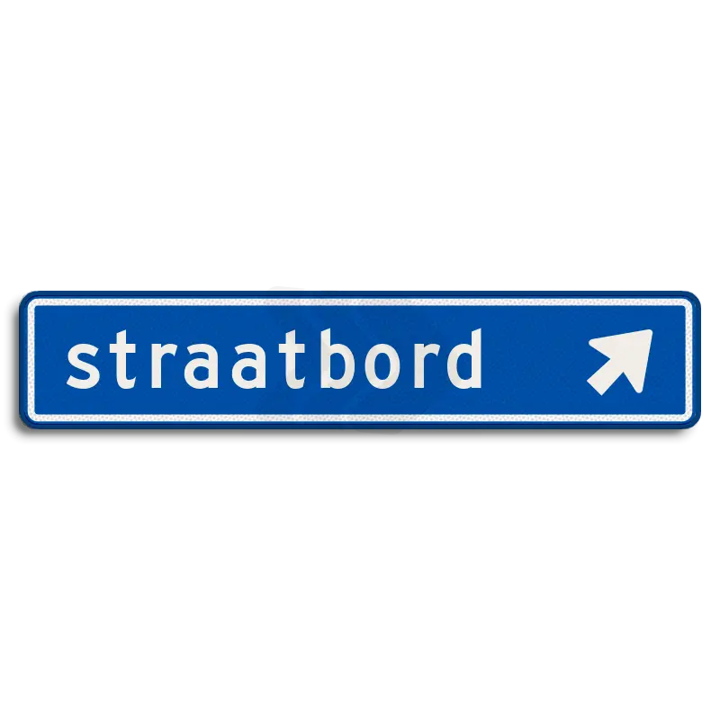 Straatnaamborden - straatnaambord-14-karakters-900x200-mm-pijlnaarrechtsboven-nen-1772-Traffictotaal.nl