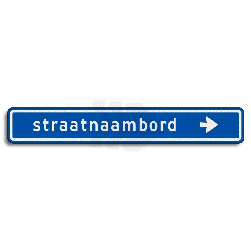 Straatnaamborden - straatnaambord-18-karakters-1000x150-mm-met-pijl naar rechts-nen-1772-Traffictotaal.nl