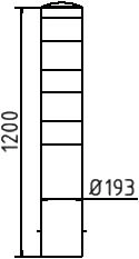 Parkeerpalen - rampaal-vast-diameter-193-tekening-120cm