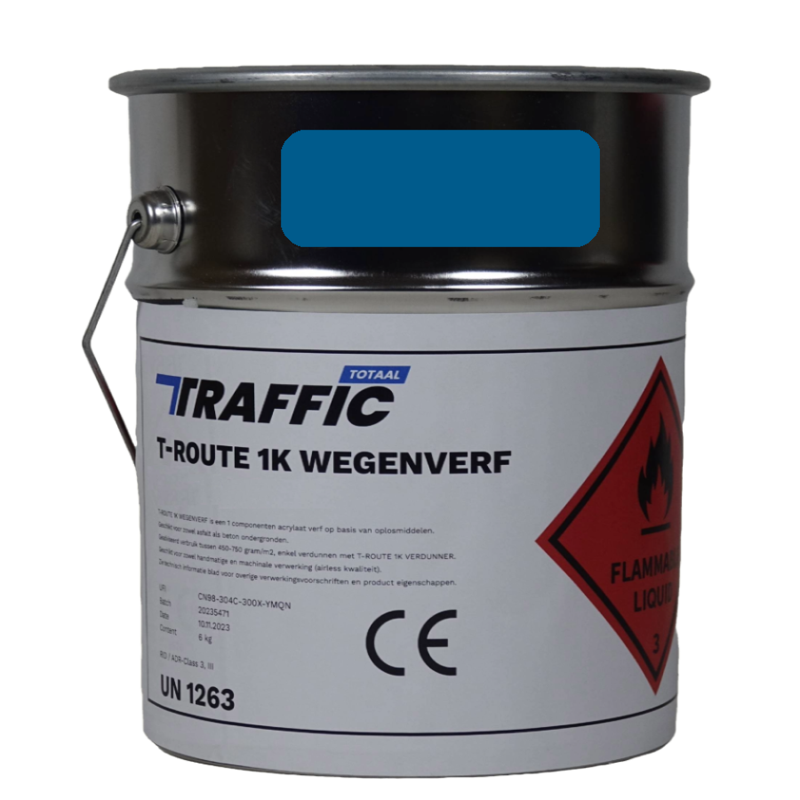 Wegenverf benodigdheden - wegenverf-blauw-blik-6-kg-RAL5017