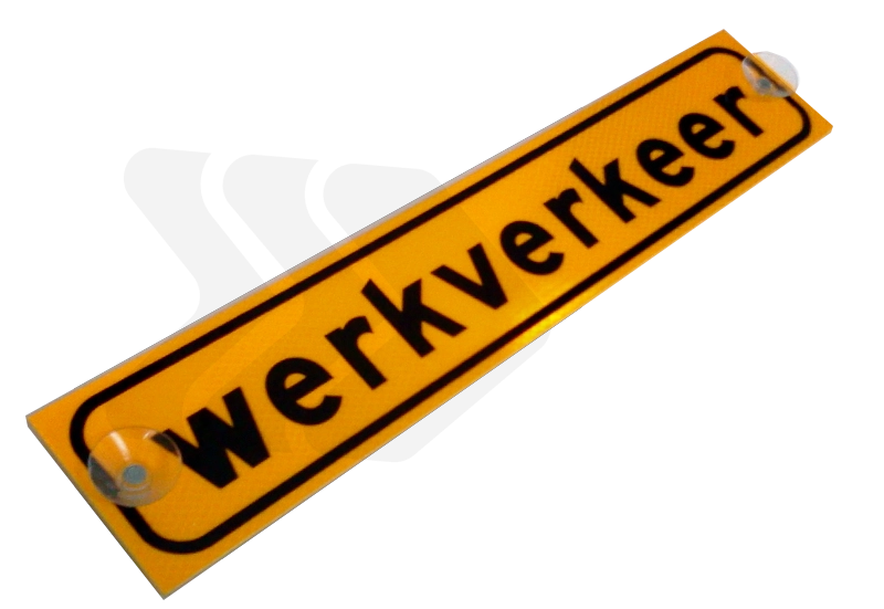 Werkverkeer - werkverkeer-zuignap-bord-500x100mm-reflecterend